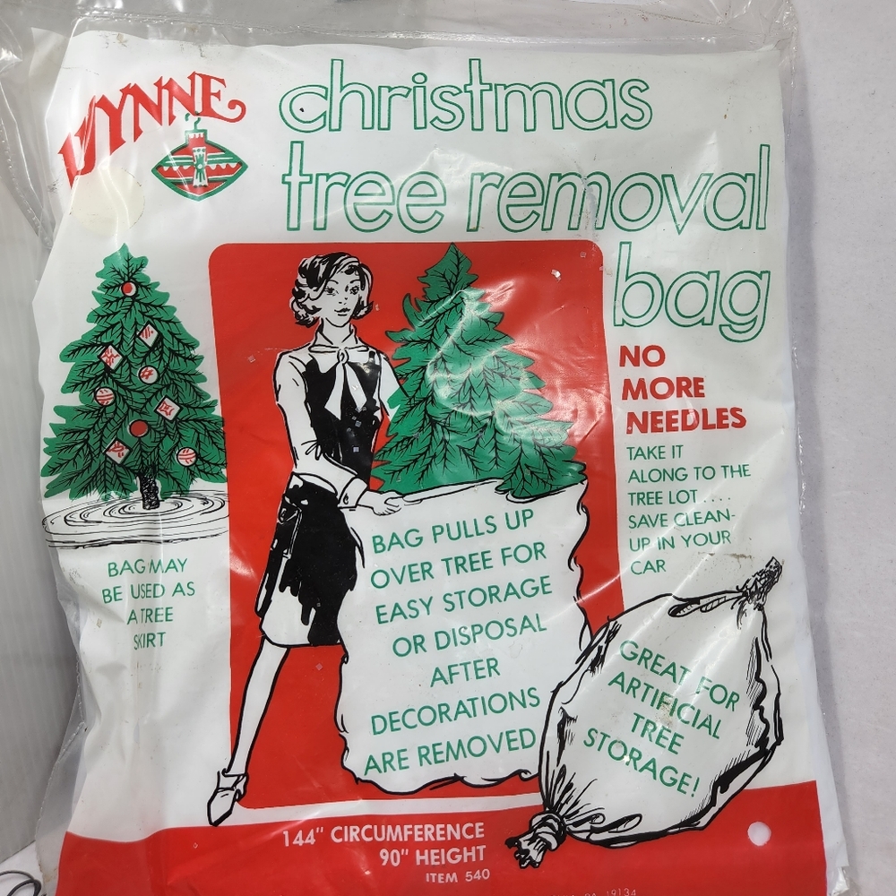 Vintage Christmas Tree Removal/Storage Bag Wynne Novelty Corp Sealed Unopened